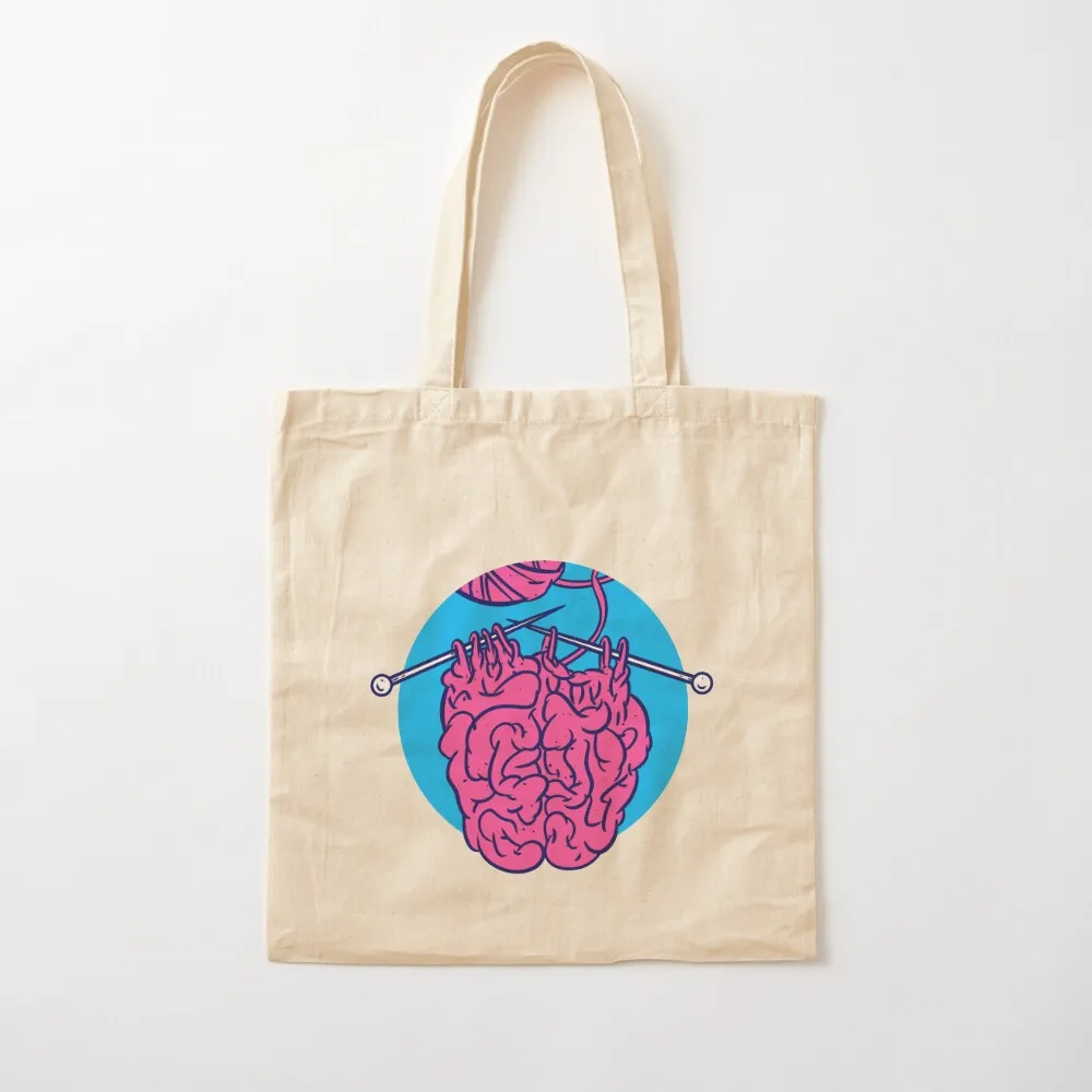 

Knitting a brain Tote Bag personalized tote university shopper shopping cart bags woman Canvas