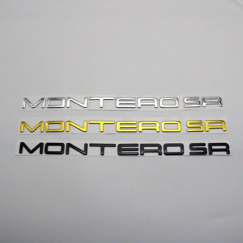 For Montero LS SR Emblem Sticker 3D Letter Car Body Rear Trunk ABS Silver Gold Black Nameplate Auto Logo Badge Decal