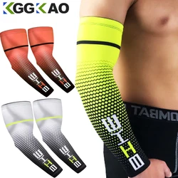 2 Stuks Zomer Zon Uv Bescherming Vrouwen Arm Mouwen Reflecterende Nacht Cycling Hardloop Arm Warmers Cover Mannen Sport Armguards Manchet