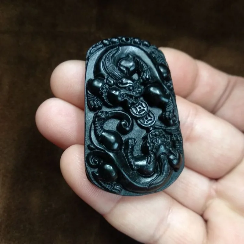 Jade Medicine King Stone Serpentine Jade Pi Xiu Pendant Hot Sale Double Pixiu Jade Pendant