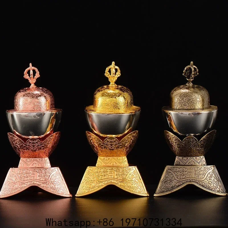 

Bronze Tibetan Toba Bowl Tantric Alloy Handicraft Buddhist Auspicious Tribute Buddhism Home Gift Collection Desktop Decorative