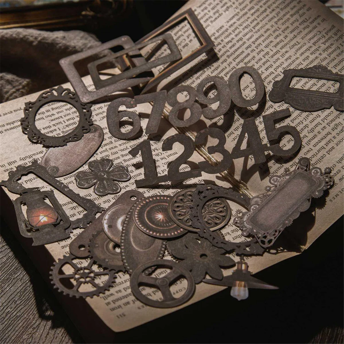 120Pcs Steampunk Junk Journal Supplies, Small Vintage Scrapbook Materials Paper for Journaling Kit