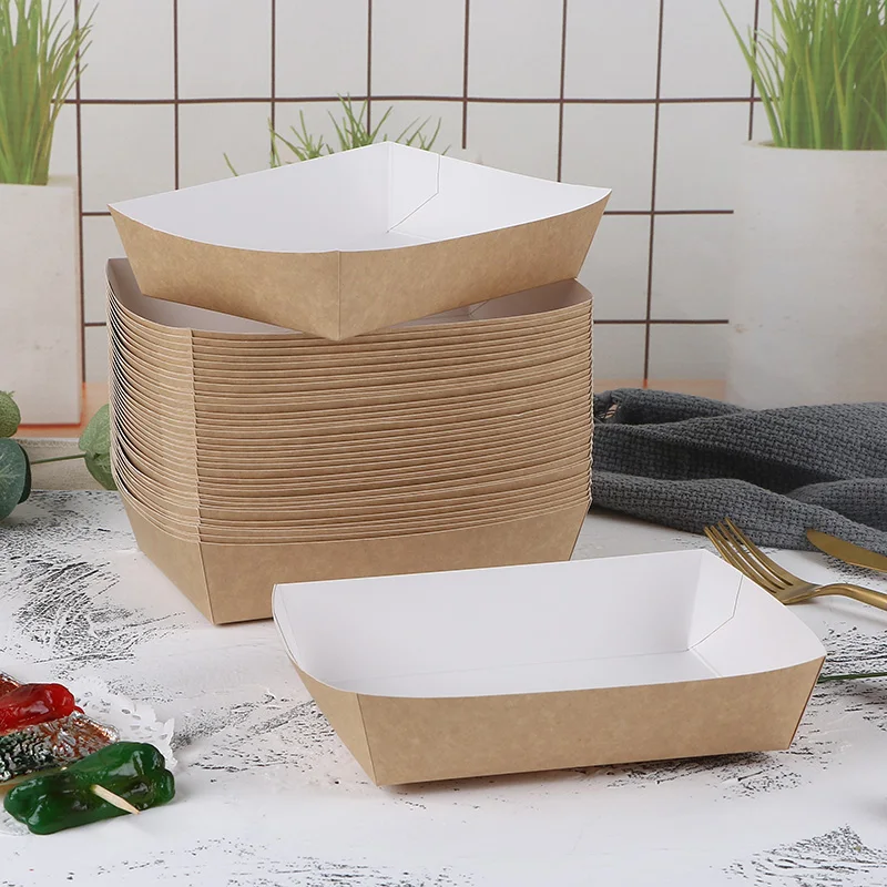 Disposable Type Exposure Film Oil Box Free French Fries Hot Dog Food Paper Tray Barbecue Snack Box