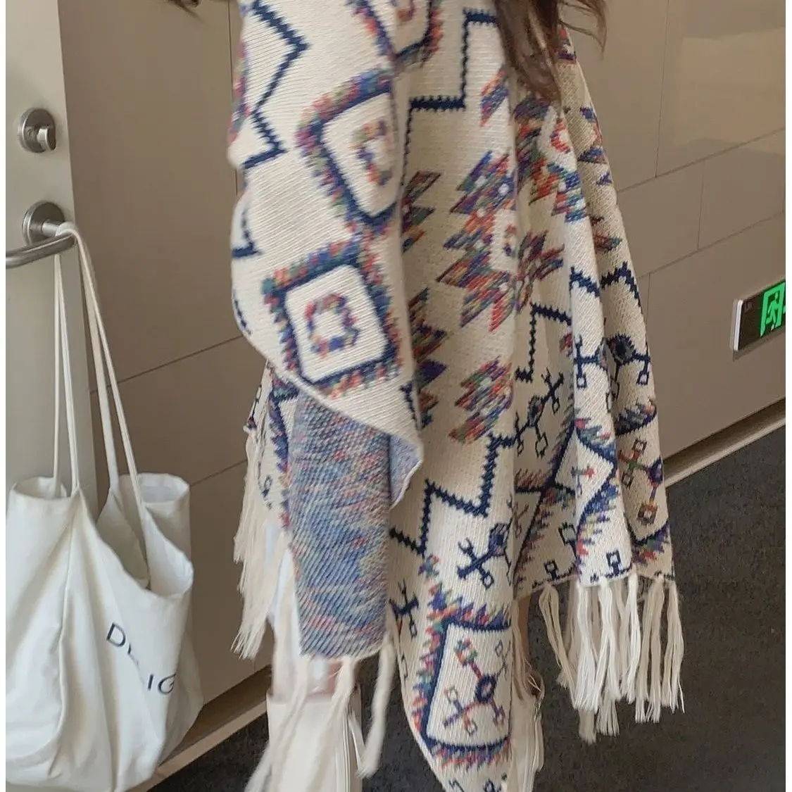 Outwear Shawl Poncho Prorsum Pashmere Sjaal Luipaard Print Poncho Vrouwen Cape En Poncho Kwastje Deken Cape