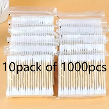 2000/1000pcs Unscented Cotton Swabs,Double-Headed,ไม้,แต่งหน...