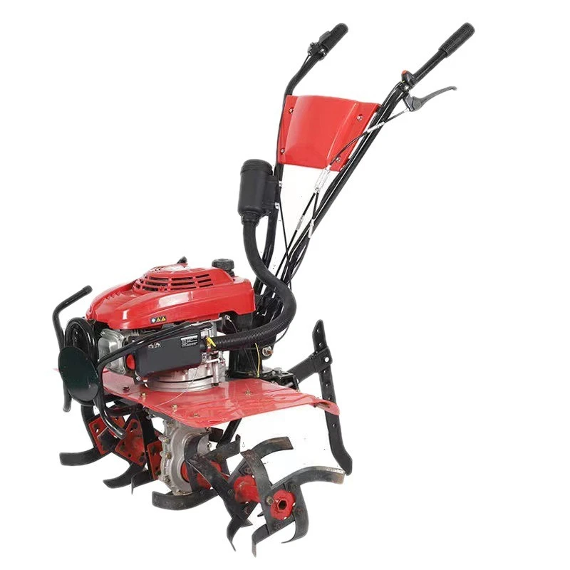 

Micro cultivator small agricultural rotary tiller plowing ground scarifier