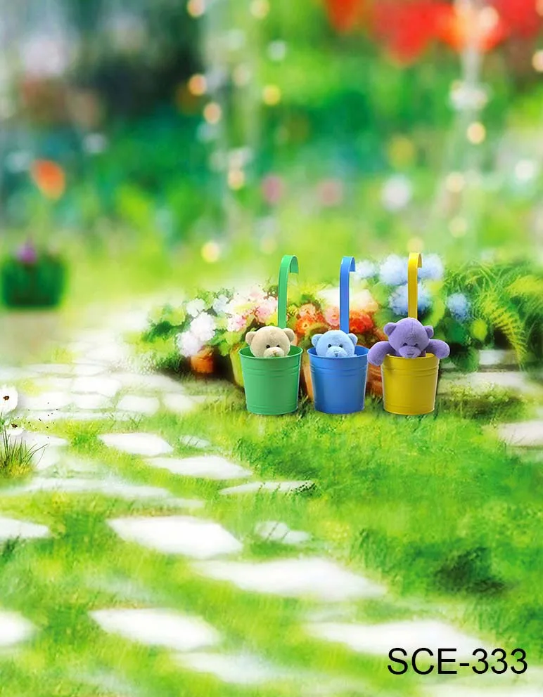 Spring Easter Backdrop Sunny Day Meadow Flowers Colorful Eggs Photography Background for Kids Children Baby Shower Party