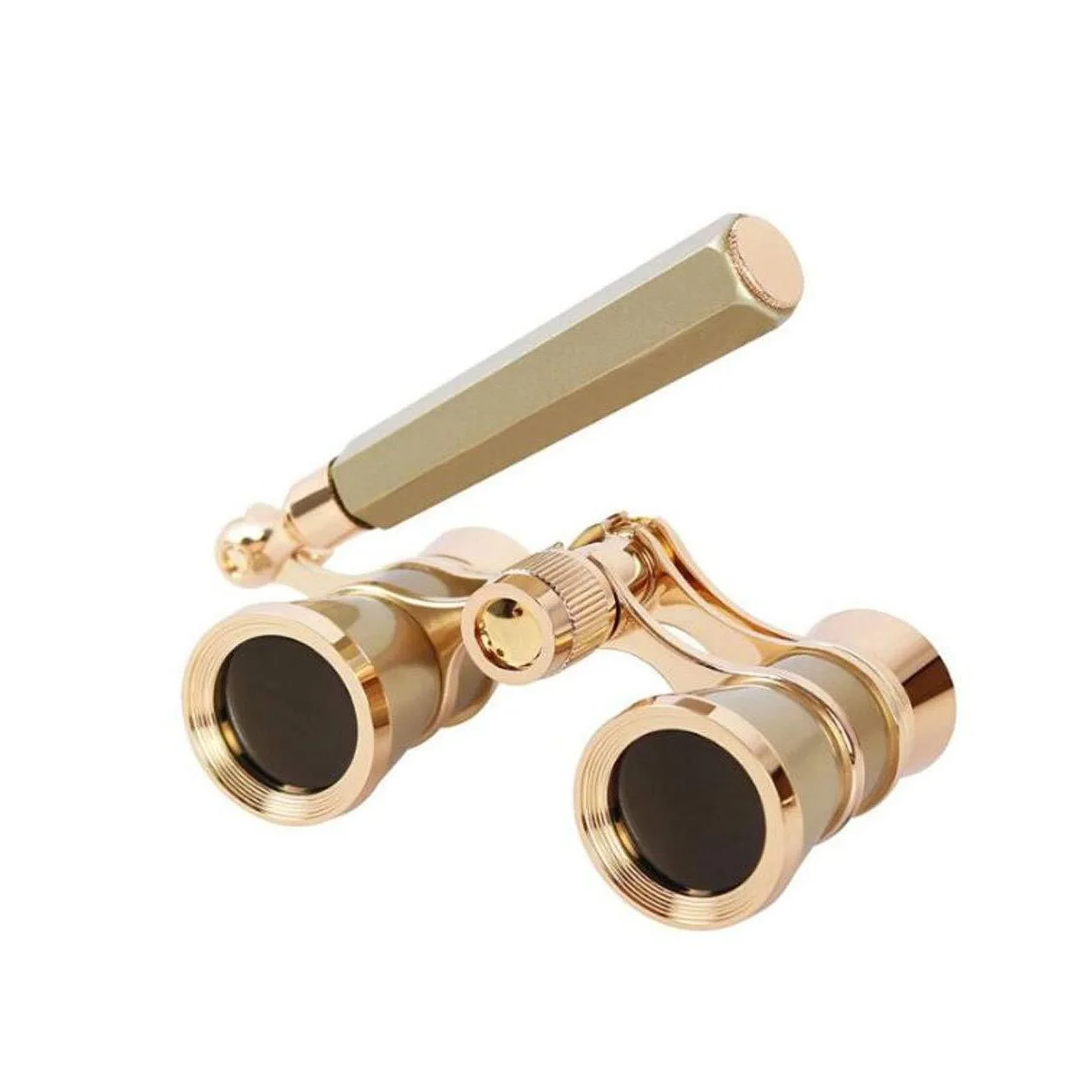 

Vintage metal binoculars 3x25 with handle viewing mirror for women stage HD