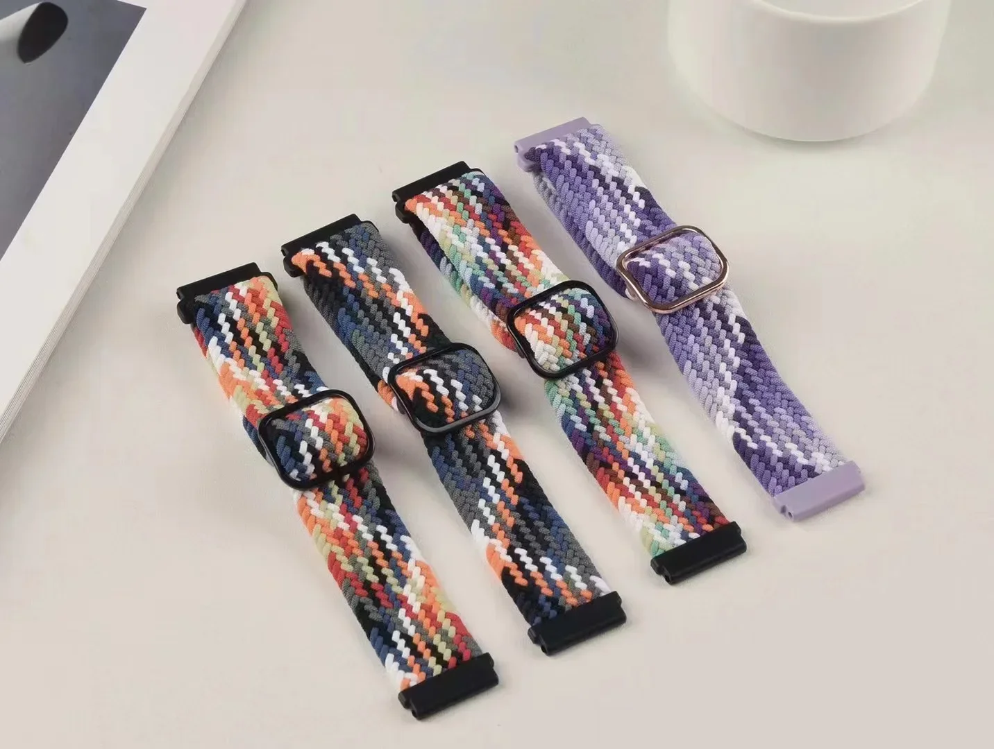 Нейлоновый плетеный ремешок 22 мм 20 мм для Huawei Watch 4/3/GT5-4 Galaxy Watch 7/6/5/4, тканевый браслет, ремень Amazfit GTR 4/GTS4