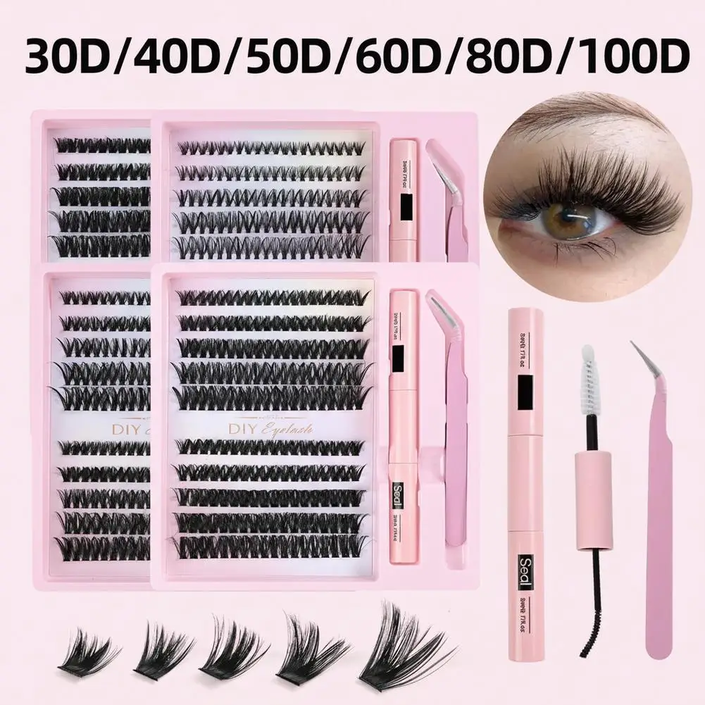 

Набор кластеров толстых накладных ресниц 8-16 мм, пушистые отдельные наращивание ресниц с уплотнением для ресниц, пинцет, натуральные ресницы Manger