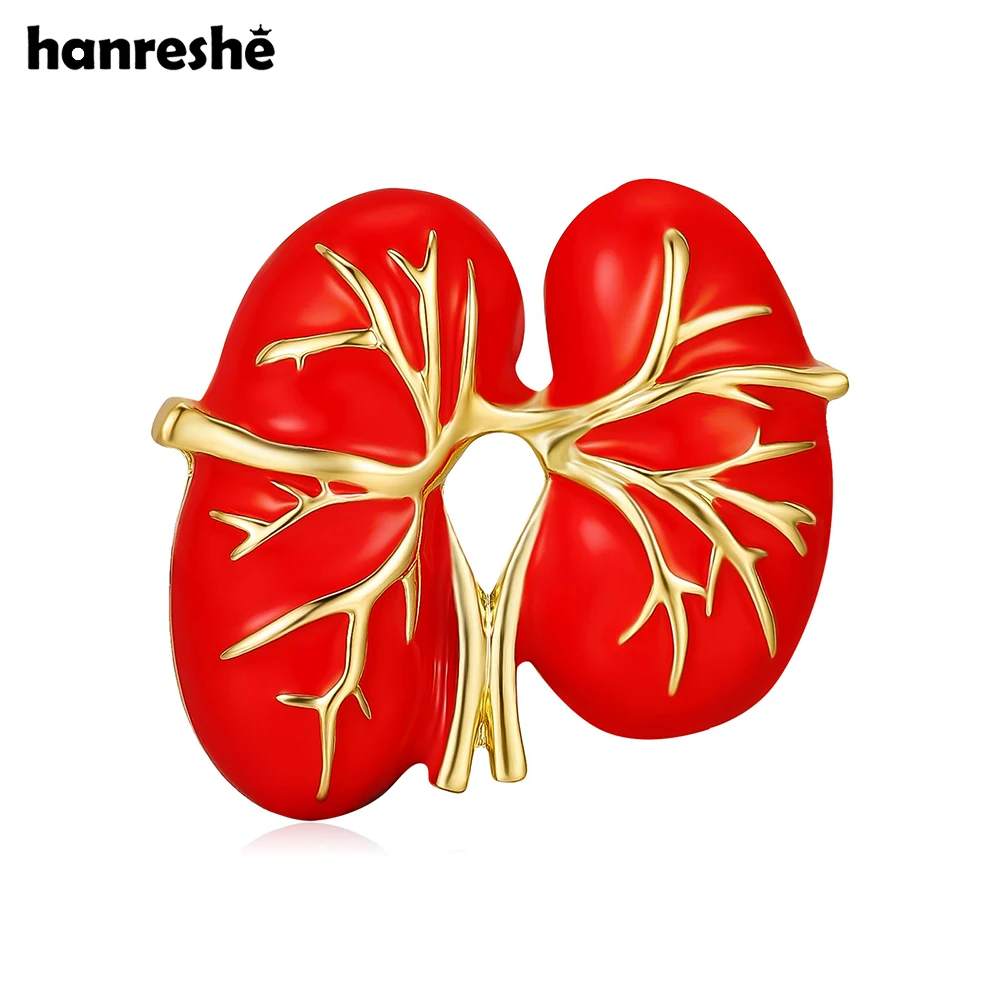 

Hanreshe Red Enamel Kidney Brooch Medical Biology Anatomy Pin for Doctor Nurse Backpack Lapel Badge Medicine Jewelry Gifts