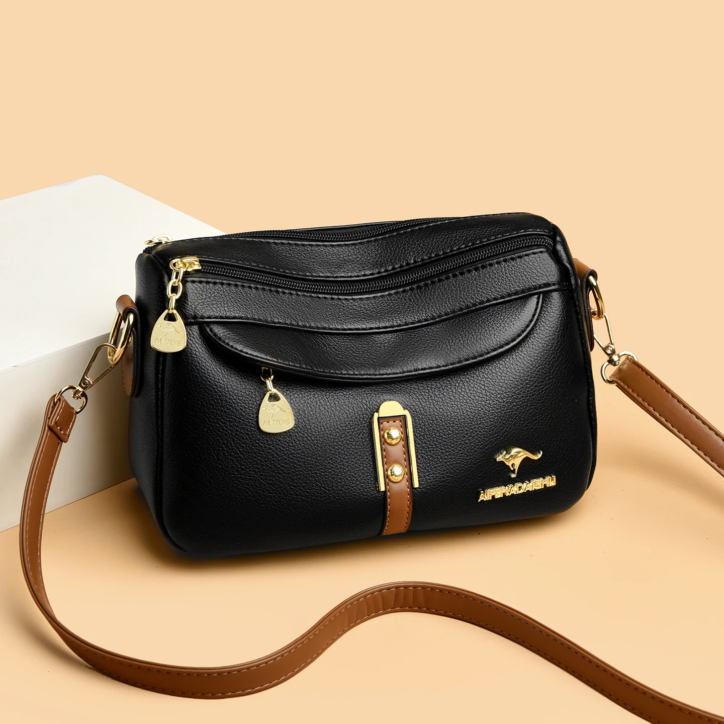 

Elegant Women Shoulder Bag Luxury PU Leather Purse New Solid Color Fashion Versatile Crossbody Bags High Quality Lady Gift Idea