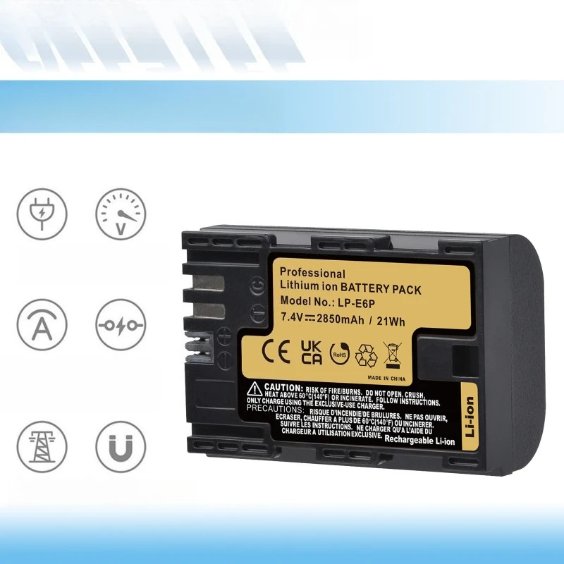 2850mah Suitable for Canon R5 MARK II Full Decoding Battery LP-E6P Battery, High-capacity Long Endurance Digital Battery