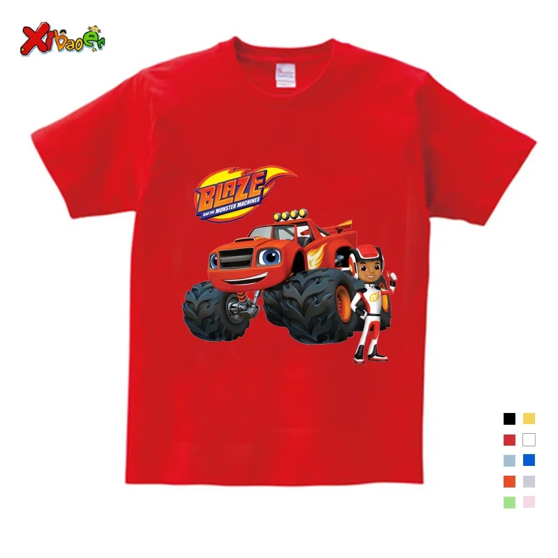 

Kids New Children Short Sleeve T-Shirts Baby Boys Girls Tops Tee Cartoon Blazing Speed Car Monster Machine Summer Cotton Chothes
