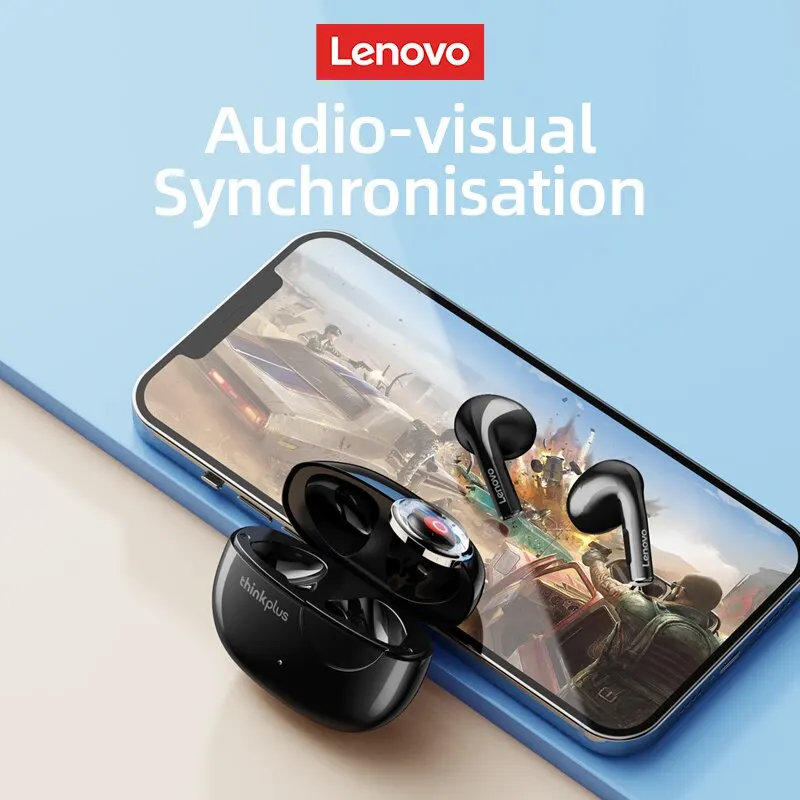 Lenovo LP17 earphone Bluetooth 5.3 TWS nirkabel, headphone nirkabel siaga panjang kontrol sentuh earbud Bass latensi rendah untuk bermain game