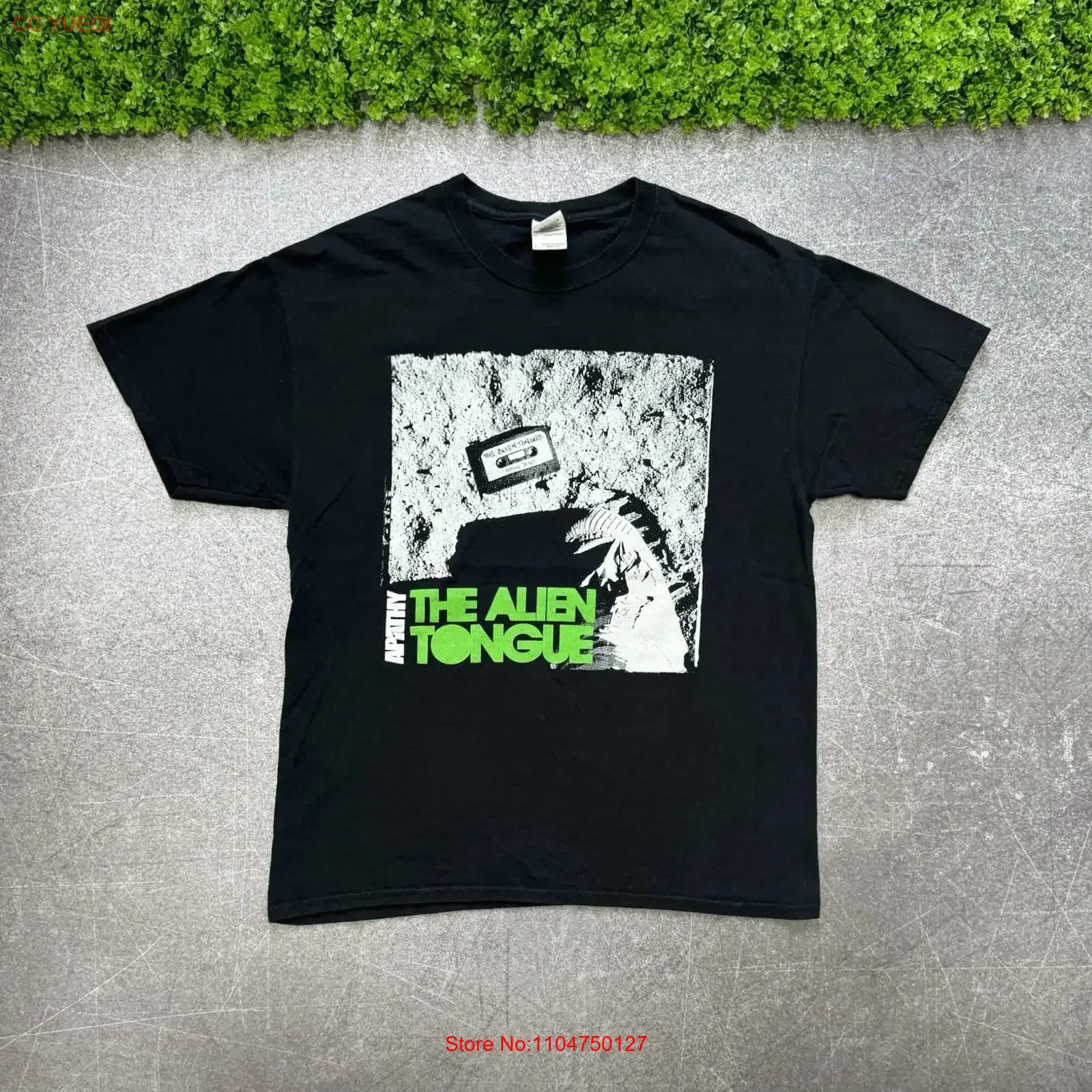 Camiseta Vintage Apathy American Rapper Band Album Alien Tongue Lavada Respirável Ligeiramente Elástica Moda Streetwear Masculina