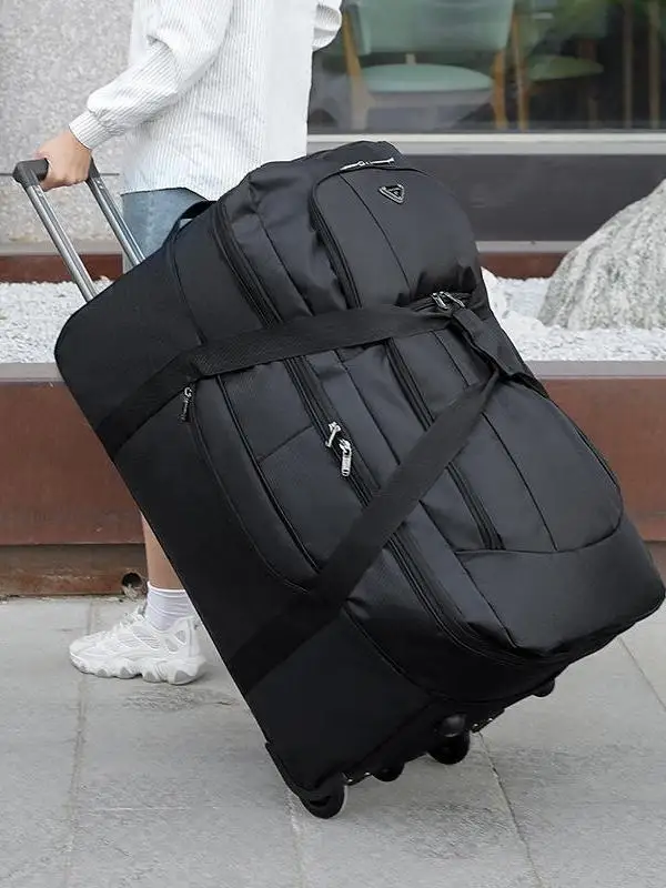 

Expandable Lage Bag with Wheels Large Capaci Moving Travel Bag Cotton Quilt Bag Waterproof Roller Suitcase for Busin