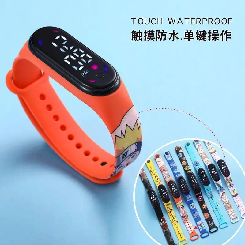 Mi Watch electrónico LED de Pokémon para niños, figura de acción de Anime, Pikachu, pulsera táctil impermeable, reloj para niños, regalos de cumpleaños