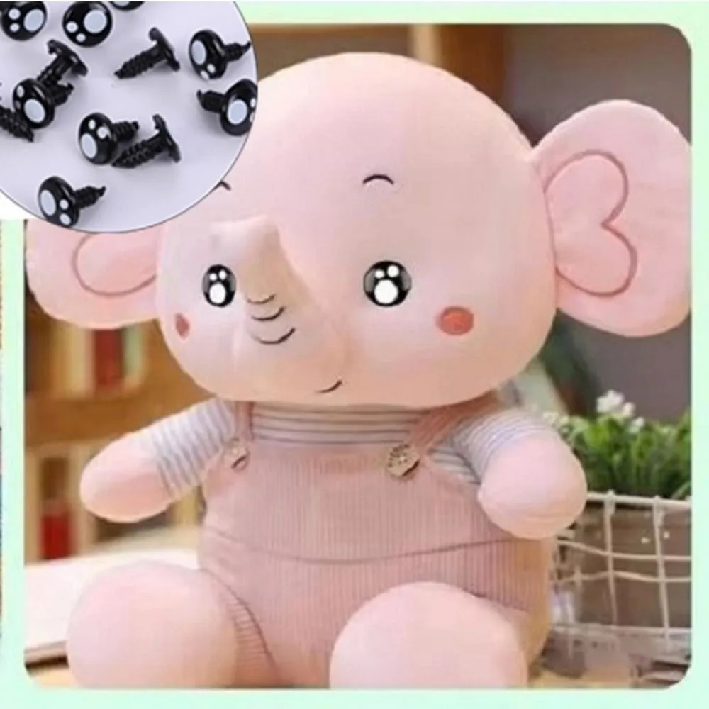 100pcs New 8-16mm Plastic Safety Eyes Black 2Styles Animal Puppet Crafts Cartoon Flash Eyes For White Bear