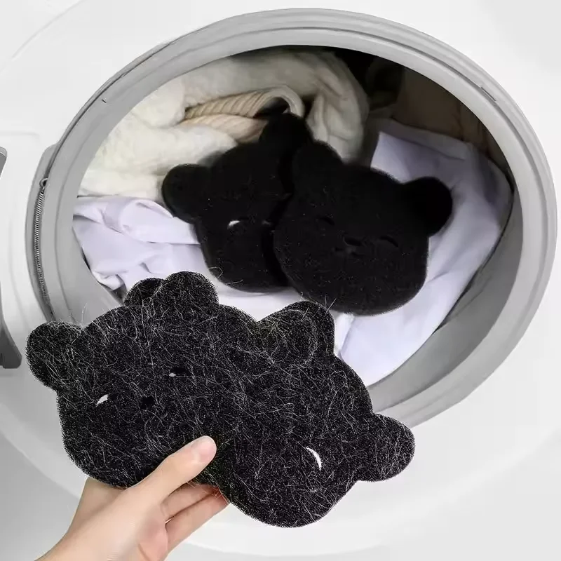 5-20 piezas lavadora recogedor de pelusas removedor de pelo de mascotas forma de oso bola de lavandería ropa reutilizable sofá gato perro esponja de Limpieza del cabello