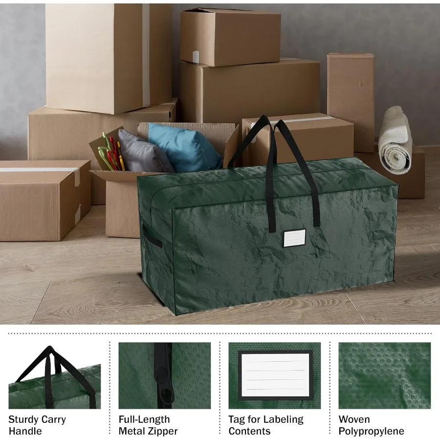 مجموعة من 2 أكياس تخزين مقاومة للماء لأشجار عيد الميلاد الاصطناعية المفككة بطول 17 قدمًا وديكورات العطلات مثالية للاستخدام الداخلي #5