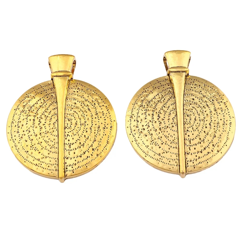 2pcs Antique Gold Bohemia Large Medallion Tribal Round Charms Pendants for DIY Necklace Jewelry Making Findings