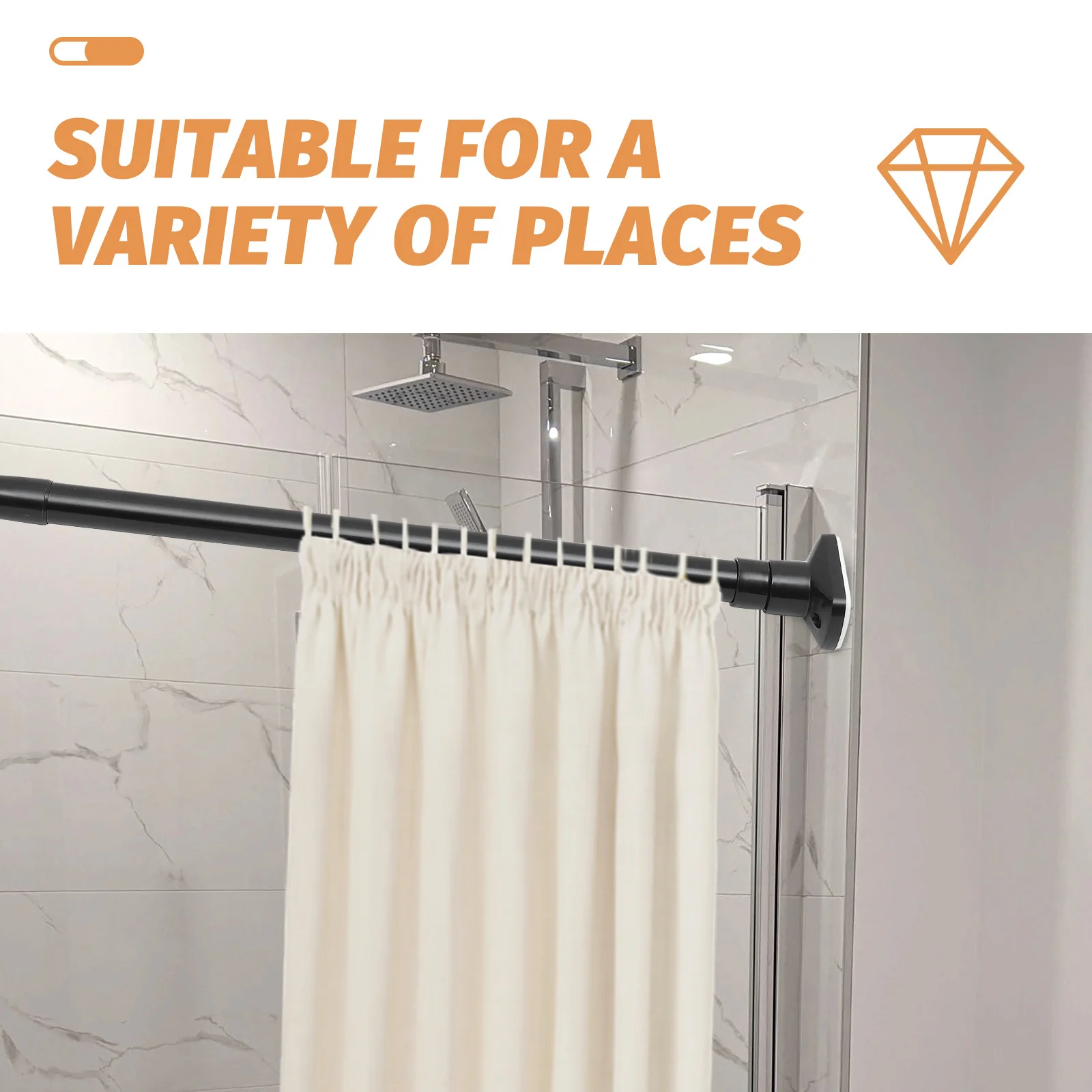 Clothes Rail Door Extendable Shower Extendable Bar Closet 50-80cm Wardrobe Rod Telescopic Poles Shower Stainless Steel Corner