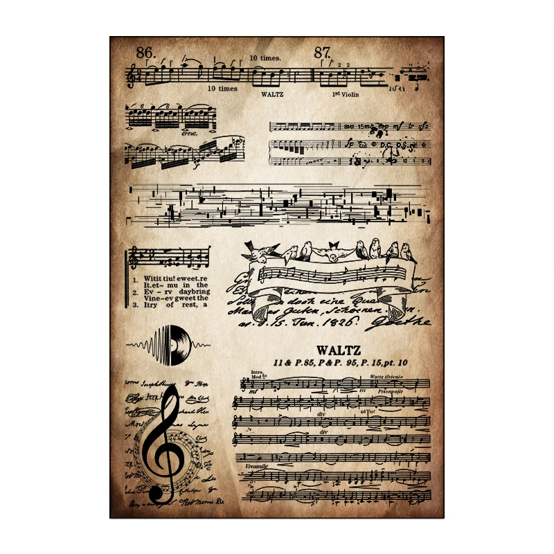 

New Musical Score Note Clear Silicone Stamp Seal for DIY Scrapbooking Cards Album Decorative Clear Stamps Craft Supplies