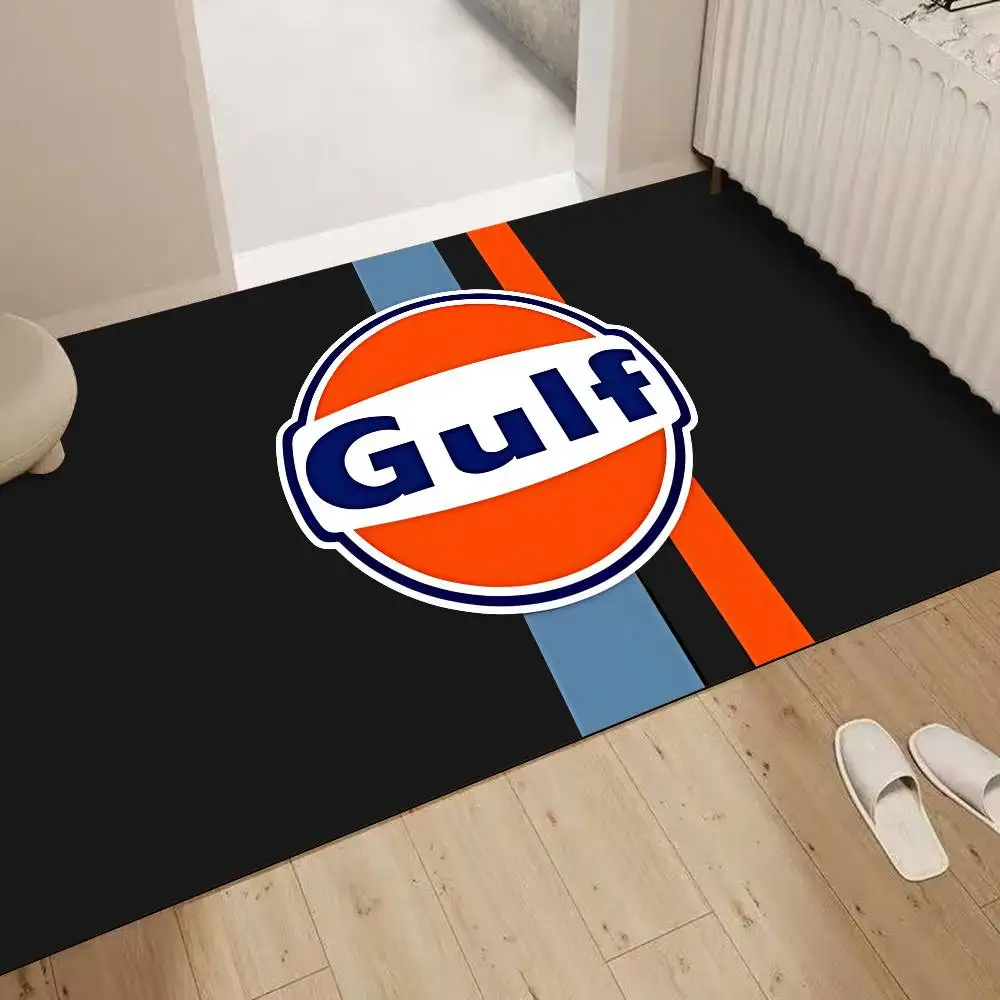 G-Gulf Racing Car Logo Bathroom Mat Kids Room Bedroom Decoration Balcony Anti-Slip Doormat Living Room Welcome Rug