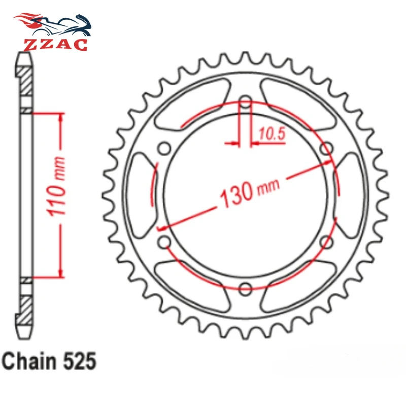 525 45T Motorcycle Rear Sprocket Staring Wheel For YAMAHA YZF-R6 YZFR6 2006-2020 MT-07 FJ-09 FZ-09 MT-09 SP/SR (ABS) MTN850 A/D