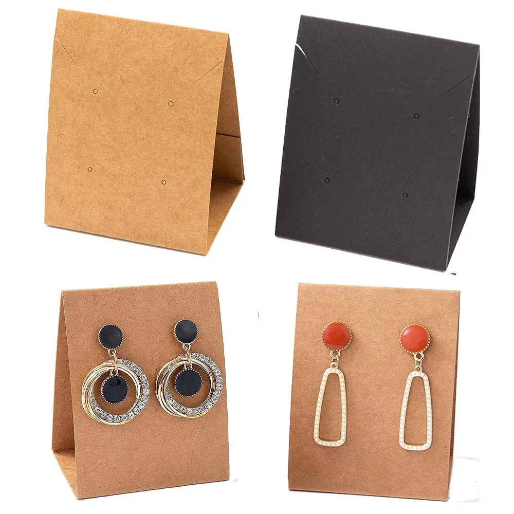 10pcs Necklace Earring Holder Cards Stand Cardboard for Jewelry Display Shop Selling Packaging Organizer Small Business Supplies