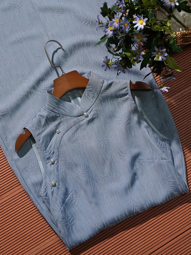 

Blue New Sle Improved Women's High Sensation Small Size Young Model Republic of China Retro New Chinese Sle