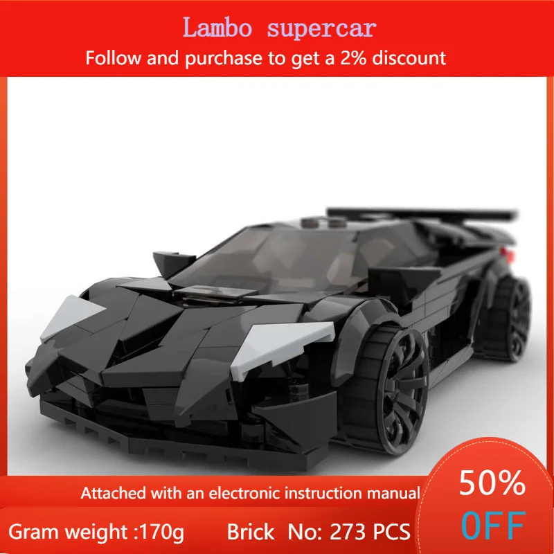 

Building Block Model MOC Rambo Supercar 273 Parts Toy Car For Boys Adults Children Christmas Birthday Gift