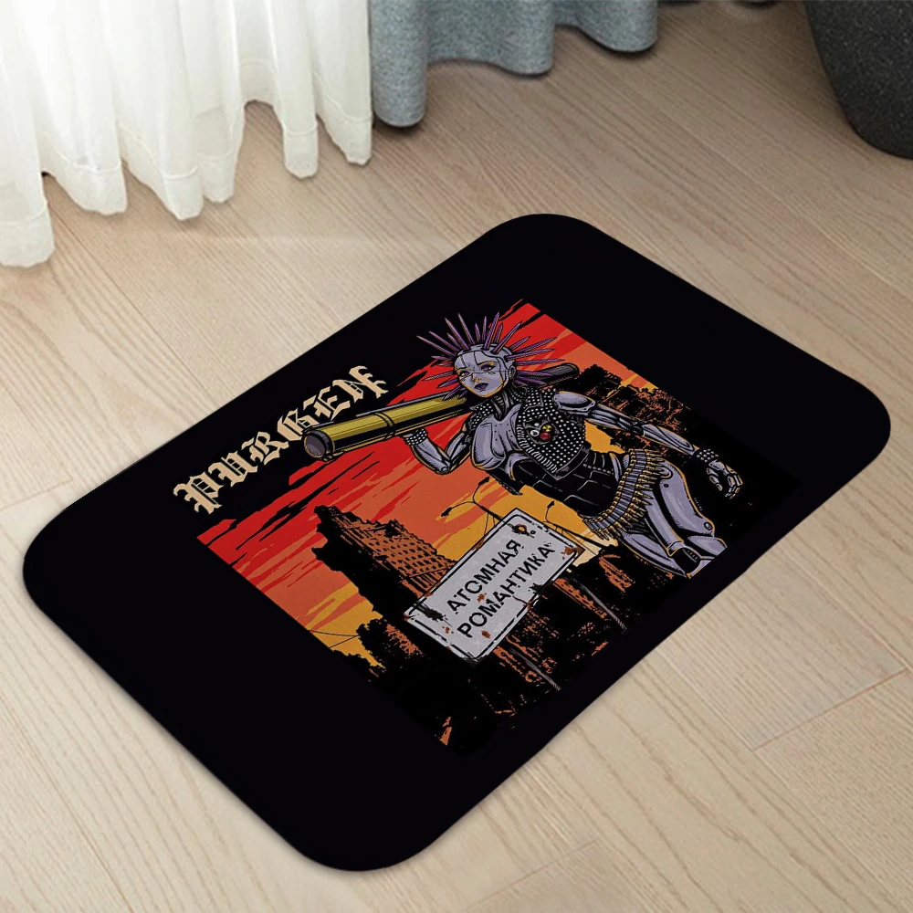 Purgen Russia Hardcore Punk Rock Graphic Doormats Home Carpet Entrance Door Mats Modern Decor Carpet Bathroom Floor Mats 358
