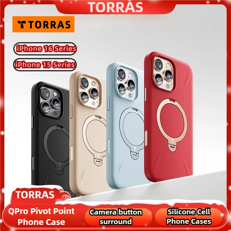 

TORRAS Qpro Pivot Case для iPhone 16 15 Pro Max Case, новая кнопка камеры с полной оберткой, совместимость с MagSafe, силиконовый материал