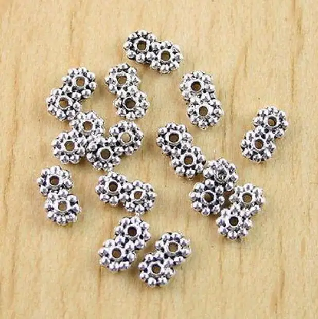 140Pcs 7x4mm hole1mm Tibetan Silver Bali 2 hole Spacer Bars h0293