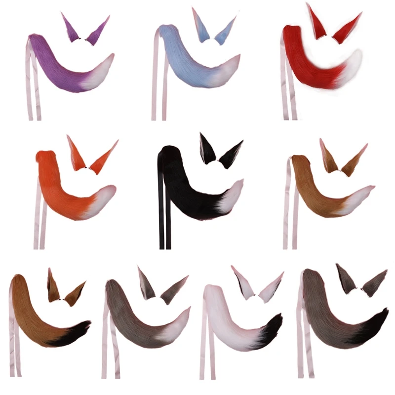 

Furry Headdress Animal Ears Tail Set Cosplay Costume Hair Accessories