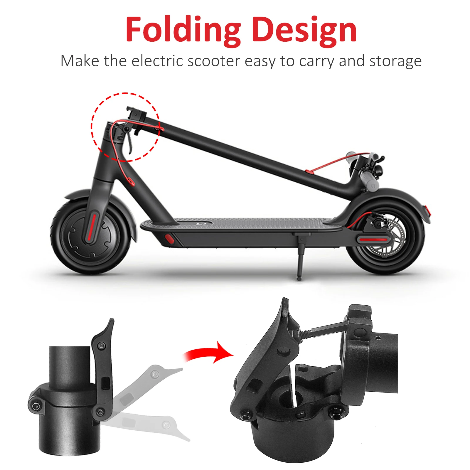 Electric Scooter Folding Pole Front Folding Pole Kit Part Replacement for Ninebot MAX G30