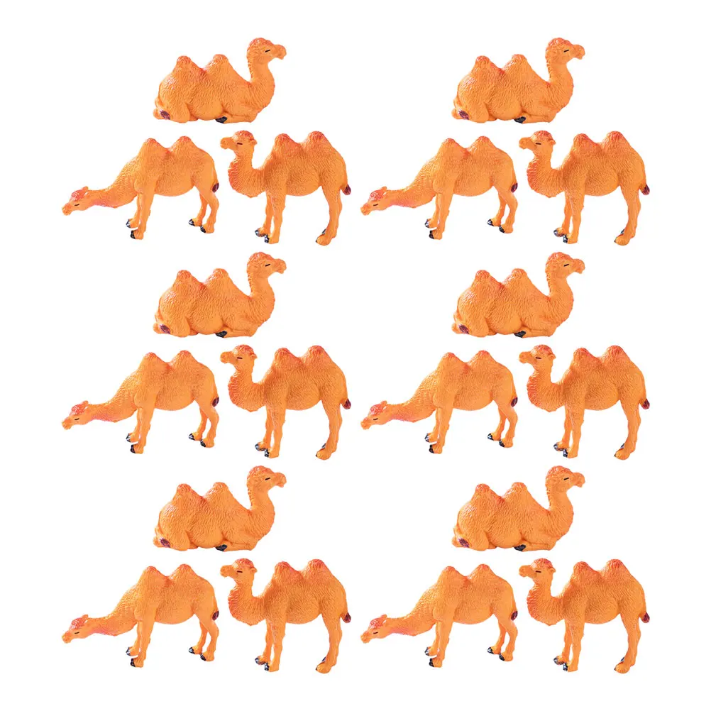 18-delige microlandschap kameel woestijn dierenbeeldjes versieren bruin plastic