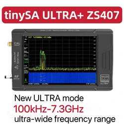 Original ZEENKO TinySA ULTRA+ ZS407 Handheld Spectrum Analyzer 100kHz-7.3GHz IPS TFT LCD Internal LNA Gain USB-C Portable