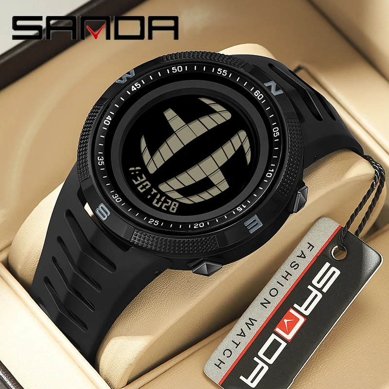 SANDA Luxury Fashion G Style Men\'s Sports Watch Waterproof Military Display Clock Man Watches LED Digital Watches Reloj Hombre