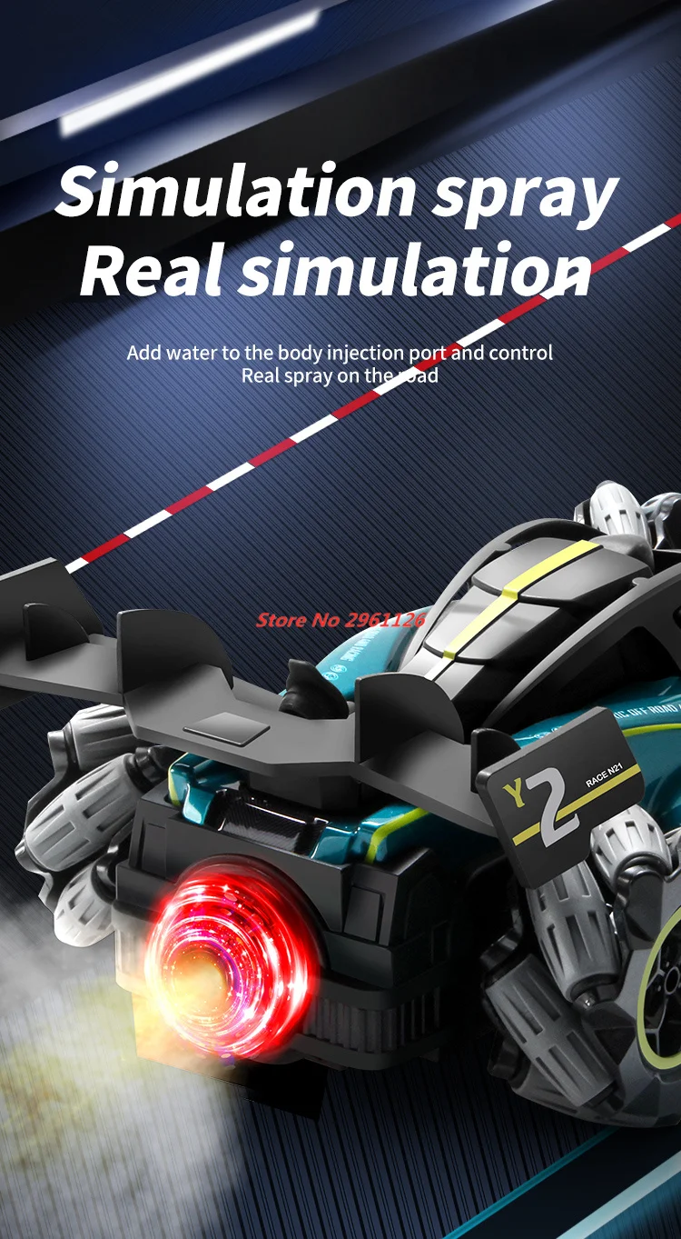 37CM Large 2.4G Watch Control RC Racing Car Vehical Music Lighting 4WD Drift Spray Smoke Remote Control Stunt Car To