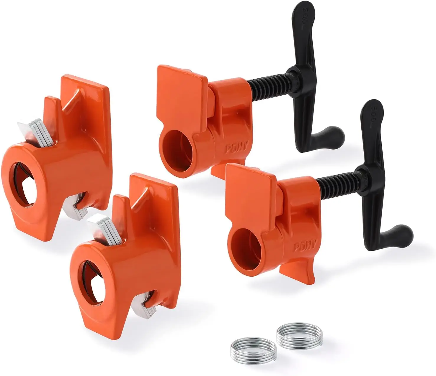 

2-Pack Heavy Duty 3/4 Inch Black Pipe Wood Clamps for Professional Woodworking Projects