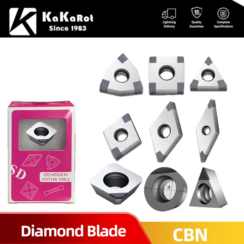 KaKarot  CBN Insert CNC Machining Lath Tool Cubic Boron Nitride Turning for Cast Iron Steel Cutting WNMG TNMG VNGA CCMT TPGH