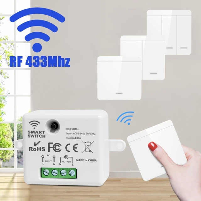 Bezprzewodowy inteligentny przełącznik światła 433MHz 1/2/3Gang 86 przełącznik panelowy z pilotem przerywacz 10A 110V 220V do lampy LED