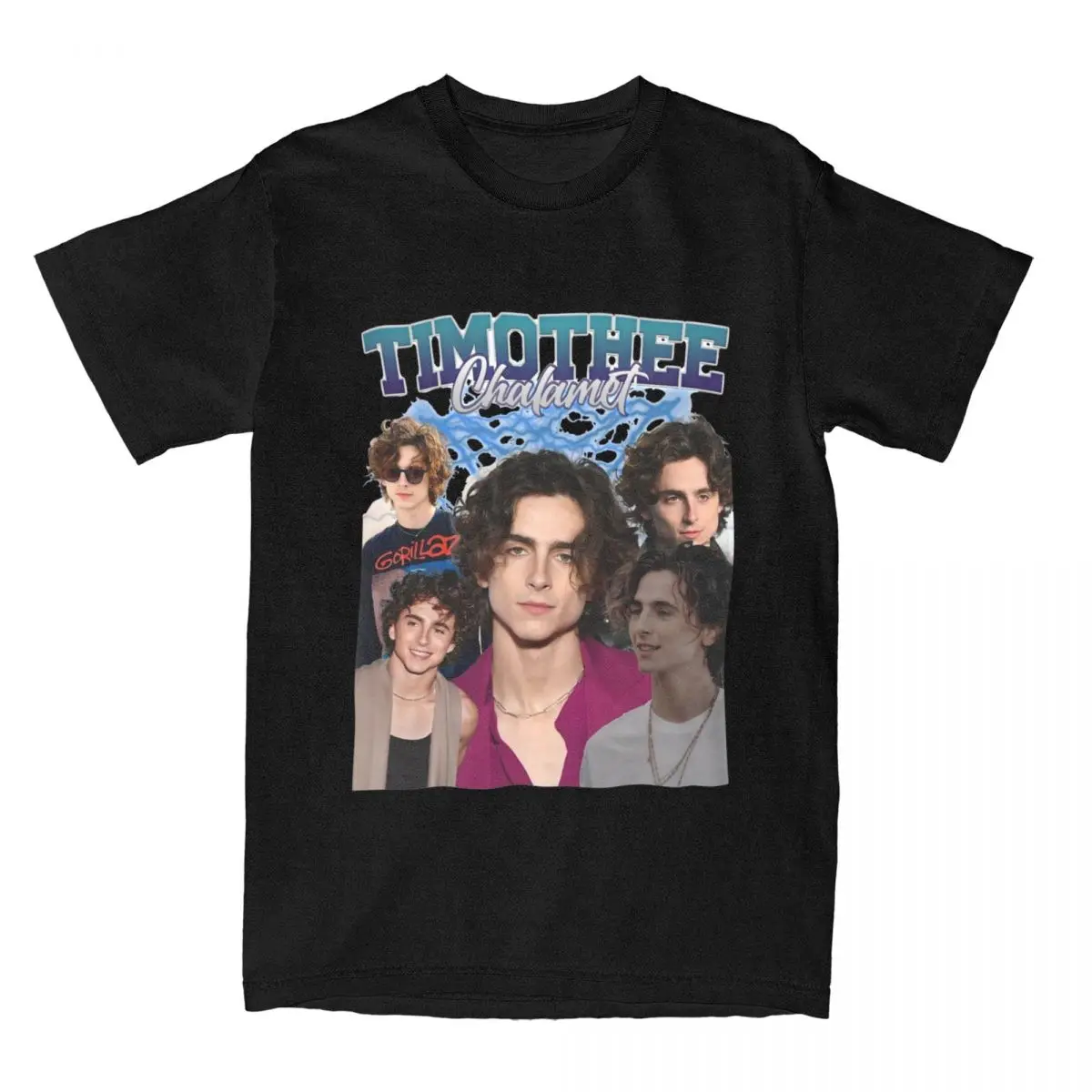 Men T-Shirt Timothee Chalamet Movie Vintage 100% Cotton Tees Short Sleeve T Shirt Crew Neck Tops Graphic