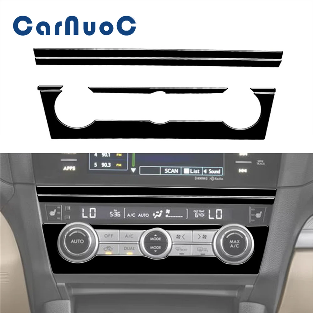 

Black Car Stickers Center Air Conditioning Panel Decoration Trim For Subaru Outback Legacy 2015 2016 2017 Interior Accessories