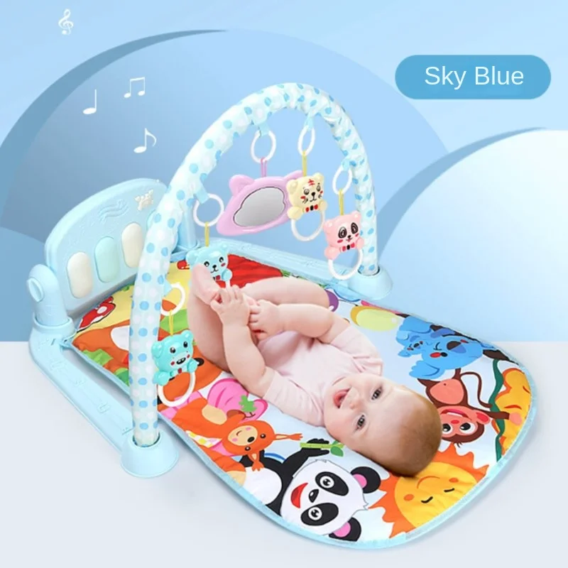 Baby Fitness Piano Keyboard Mat Fitness Rack Newborn Play Blanket For Home Cute Animal Baby Indoor Crawling Activity Mat Toys