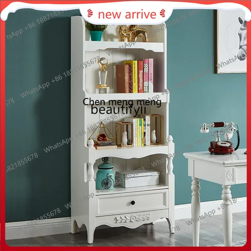 

SS ss7486 American all solid wood bookcase floor-to-ceiling living room study bookshelf European simple bookcase storage cabinet