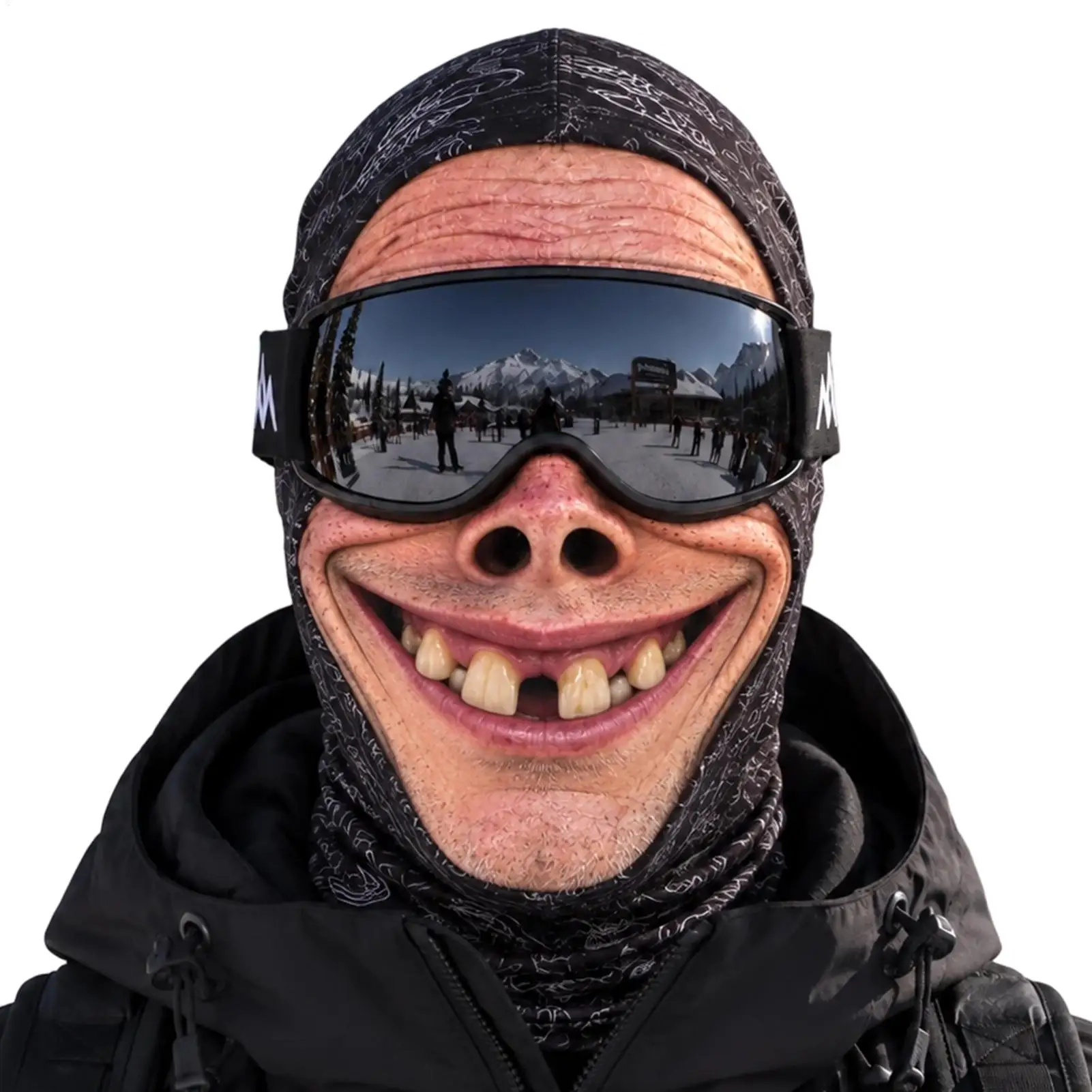 Face Print Ski Masque Funny Warm Elastic Fit Cosplay Neck Gaiter Cosplay Face Cover Ski Masque for Adults Women Enthusiasts